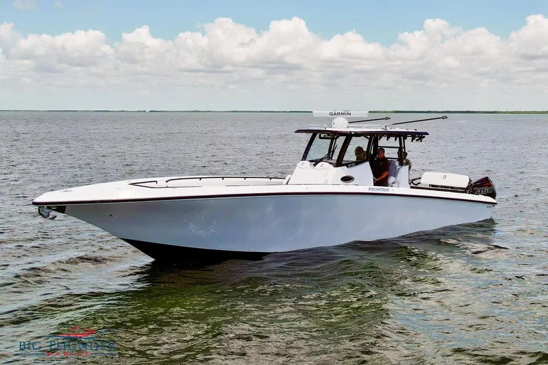 The Image of 2023 Fountain 38 TE boat cruising on open water. - 0