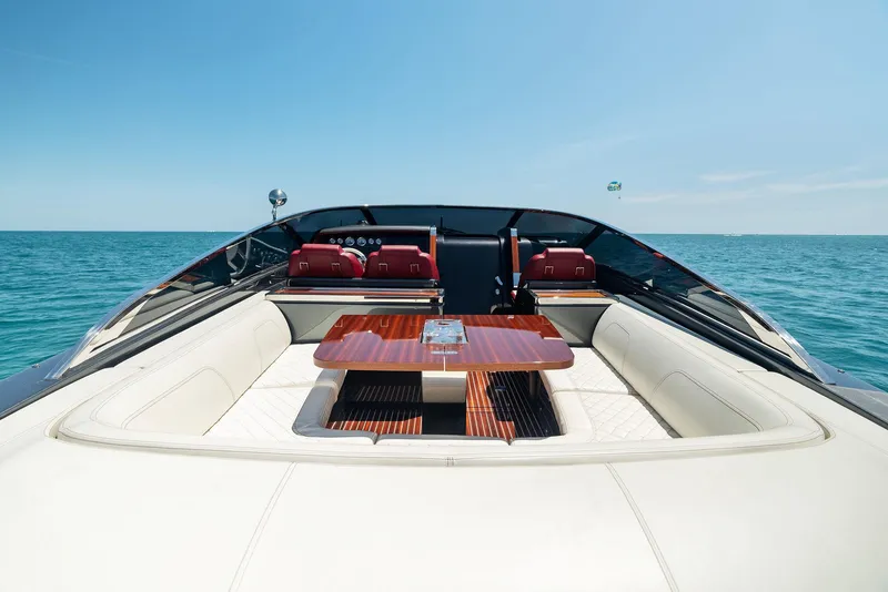 Slide: The Image of 2022 Riva 38 Rivamare luxury yacht interior with ocean view. - 13