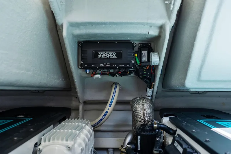 Slide: The Image of Engine compartment of 2022 Riva 38 Rivamare with Volvo Penta components. - 42