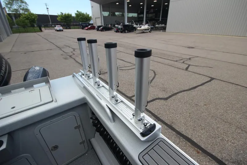 Slide: The Image of 2023 Weldcraft 210 Revolution F200XB Walleye Edition boat rod holders. - 20