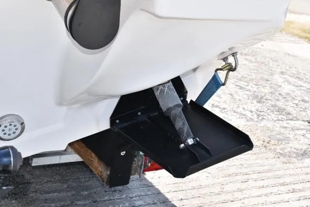 Slide: The Image of Rear view of a 2007 Glasstream 273 XS boat, showing the transom and trim tab. - 38
