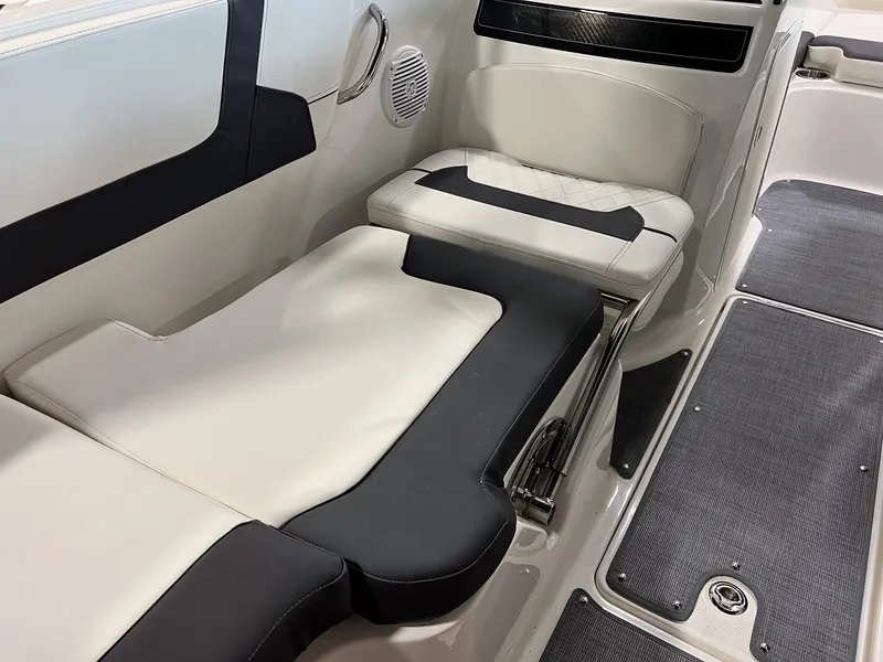 Slide: The Image of 2023 Bayliner VR5 Bowrider interior seating and deck area. - 5