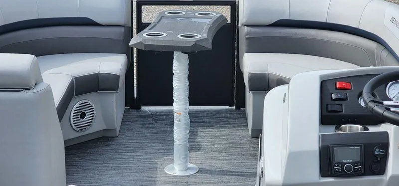 Slide: The Image of 2023 Bennington 23 SXSR boat interior with seating and table. - 14