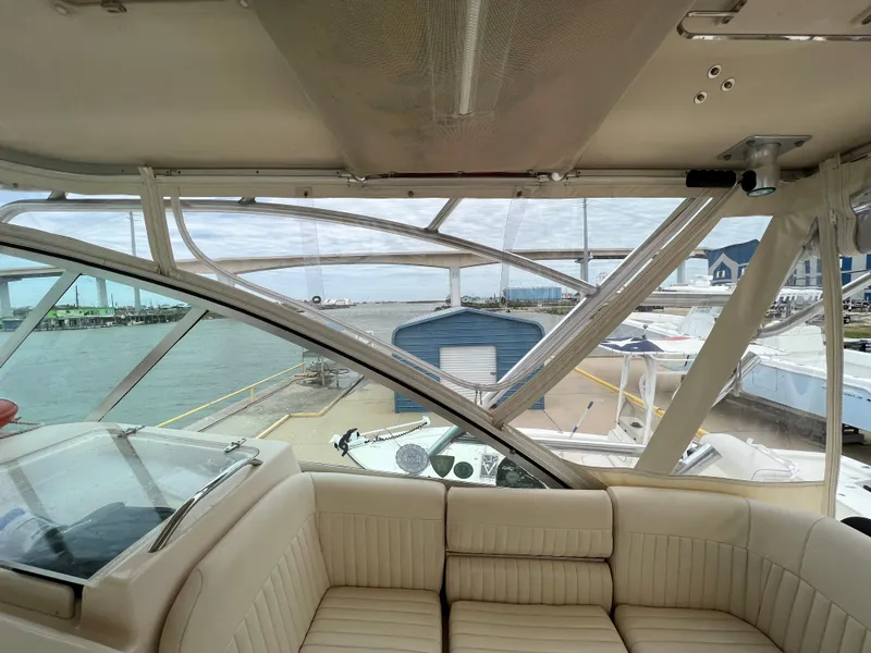 Slide: The Image of Interior view of 2007 Grady-White Express 360 boat at marina dock. - 25