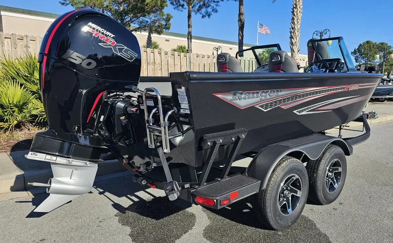 Slide: The Image of 2023 Ranger VS1882SC Angler boat with Mercury 150 engine on trailer. - 3