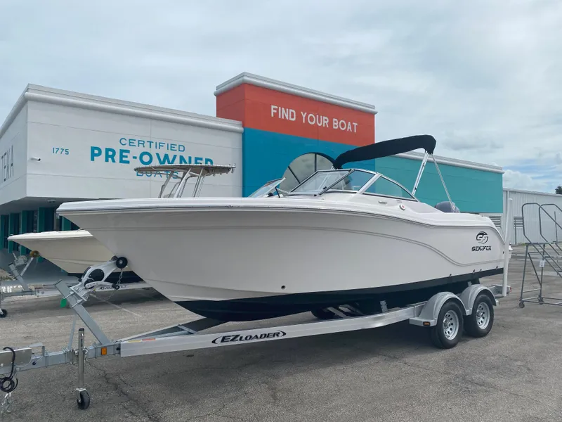 The Image of 2020 Sea Fox 226 Traveler boat on trailer at dealership. - 1