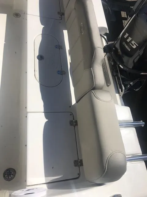 Slide: The Image of 2024 Key West 189 FS boat interior with Yamaha 115 engine. - 14