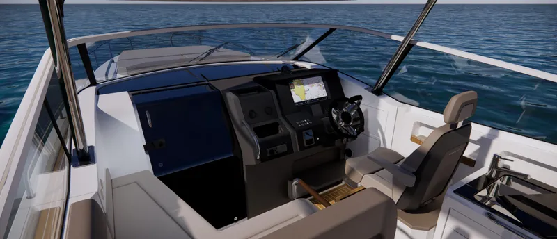 Slide: The Image of Modern cockpit of the 2024 Nimbus W11 boat with advanced navigation system. - 19