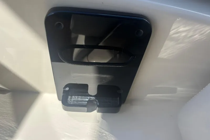 Slide: The Image of 2022 Scout 255 Dorado boat detail, featuring a black mounting bracket. - 31