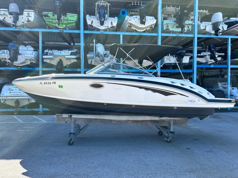 Slide: The Image of 2014 Chaparral Sunesta 244 boat in storage facility. - 3