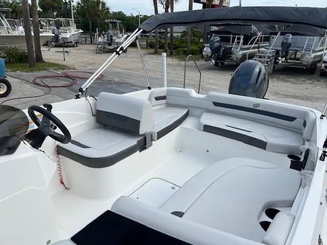 Slide: The Image of 2020 Hurricane SunDeck Sport 185 OB boat with spacious seating and modern design. - 3