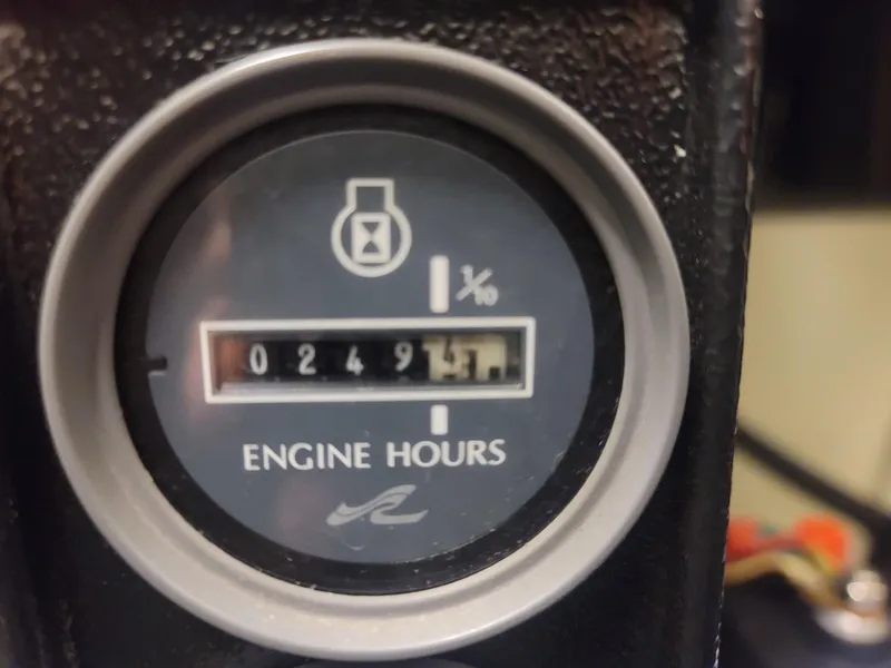 Slide: The Image of Close-up of engine hour meter on 1992 Sea Ray 330 Sundancer showing 249.1 hours. - 50