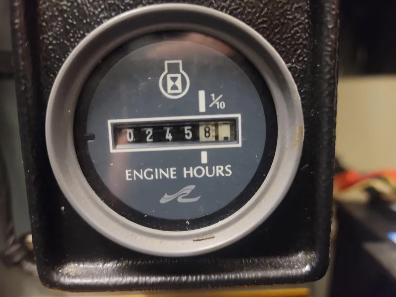 Slide: The Image of Close-up of engine hours meter on 1992 Sea Ray 330 Sundancer showing 245.8 hours. - 51
