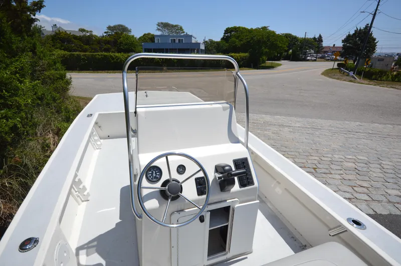 Slide: The Image of 2023 May-Craft 19 HANCOCK boat with center console and steering wheel. - 10