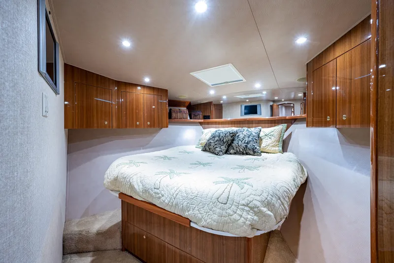 Slide: The Image of Viking 74 Convertible Reel Estate - Forward Guest Stateroom - Island Queen Berth - 21