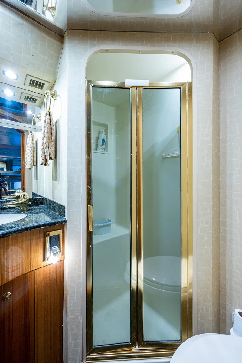 Slide: The Image of Viking 74 Convertible Reel Estate - Guest Head, Walk In Shower - 29