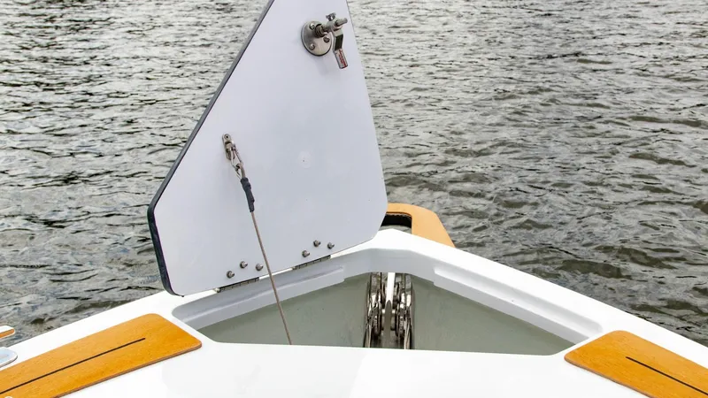 Slide: The Image of 2023 Alfastreet 21 Open boat anchor compartment with open hatch. - 27