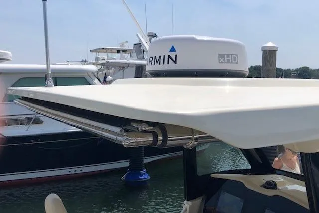 Slide: The Image of 2019 Chris-Craft Catalina 30 with Garmin xHD radar, docked at marina. - 26