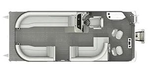 The Image of 2023 Crest CLASSIC 220 FISH SF pontoon boat layout, top view. - 1