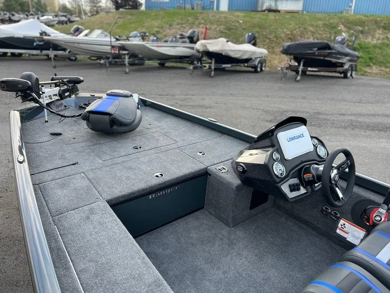 Slide: The Image of 2023 Ranger RT188C fishing boat with advanced navigation system and spacious deck. - 8