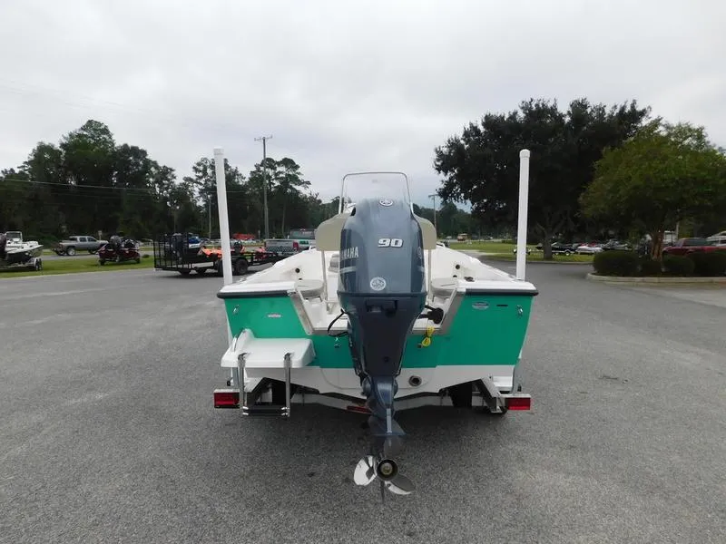 Slide: The Image of 2023 Key West 1720CC boat with Yamaha 90 outboard motor, rear view. - 5