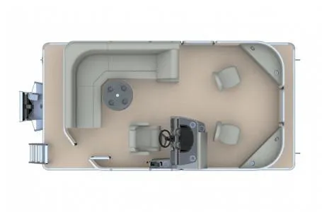 Slide: The Image of Top view of 2023 Sweetwater Xperience SW 1680 FX boat interior layout. - 2