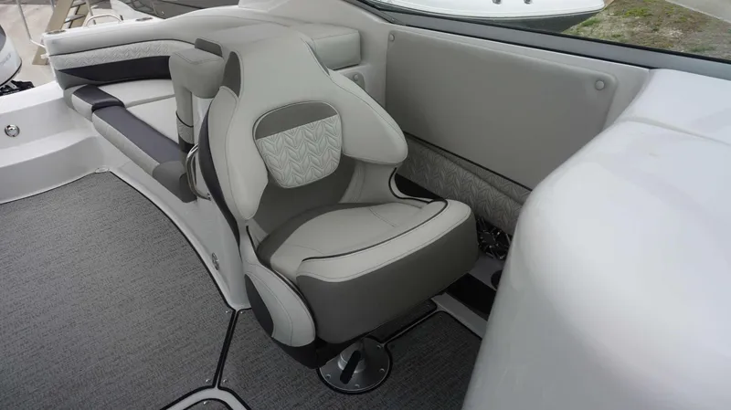Slide: The Image of 2023 Hurricane 2690 SD boat interior with luxurious seating and modern design. - 24