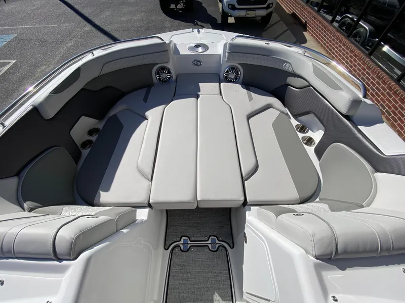 Slide: The Image of 2023 Hurricane SD2200 boat interior with spacious seating and modern design. - 17