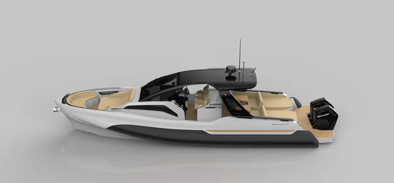 Slide: The Image of 2024 Zar Formenti Imagine 130 luxury motorboat, side view. - 13