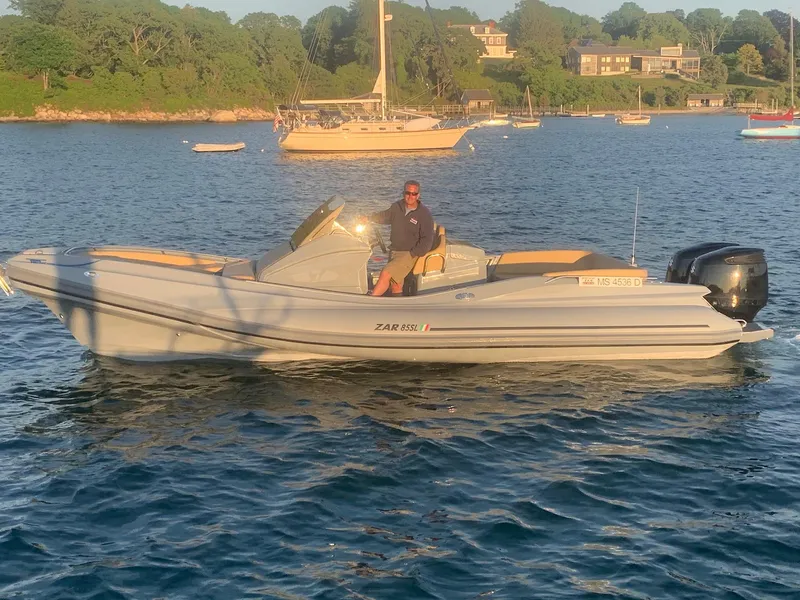 Slide: The Image of 2024 Zar Formenti 85sl boat on water with scenic background. - 3