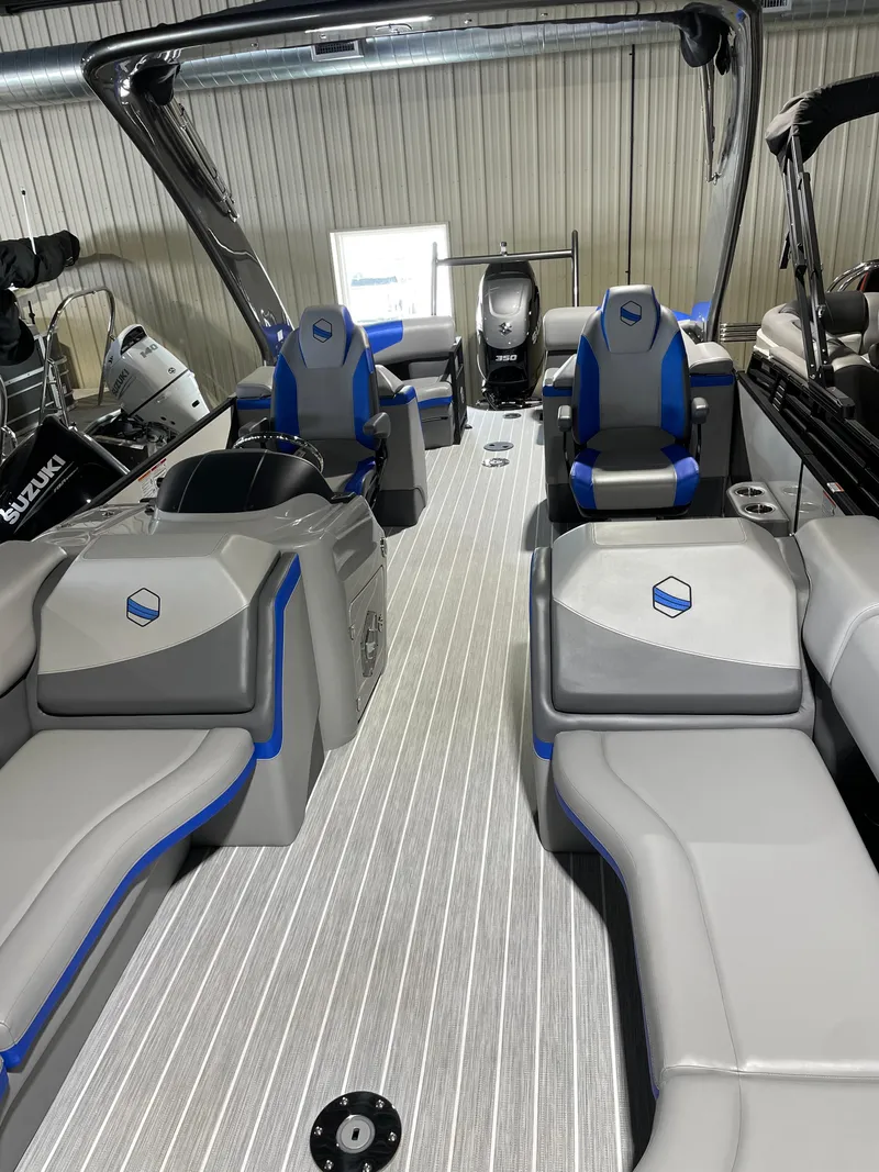 Slide: The Image of 2023 South Bay 525ARCH3.0 boat interior with modern seating and sleek design. - 9