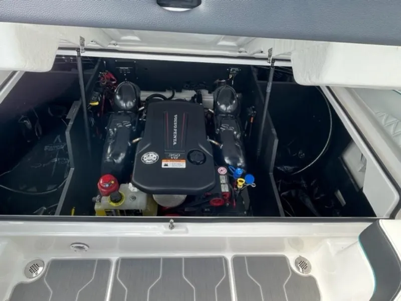 Slide: The Image of 2023 Regal LS6 Surf boat engine compartment with Volvo Penta engine. - 7