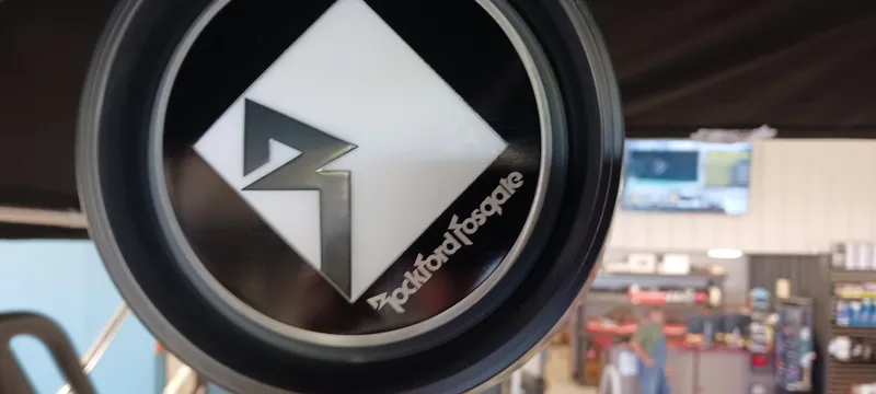 Slide: The Image of Close-up of Rockford Fosgate speaker in 2023 Heyday H22 boat. - 24