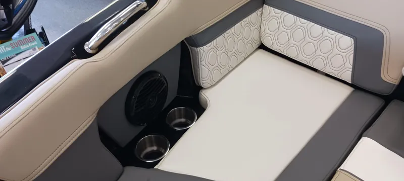 Slide: The Image of 2023 Heyday H22 boat interior with stylish seating and cup holders. - 34