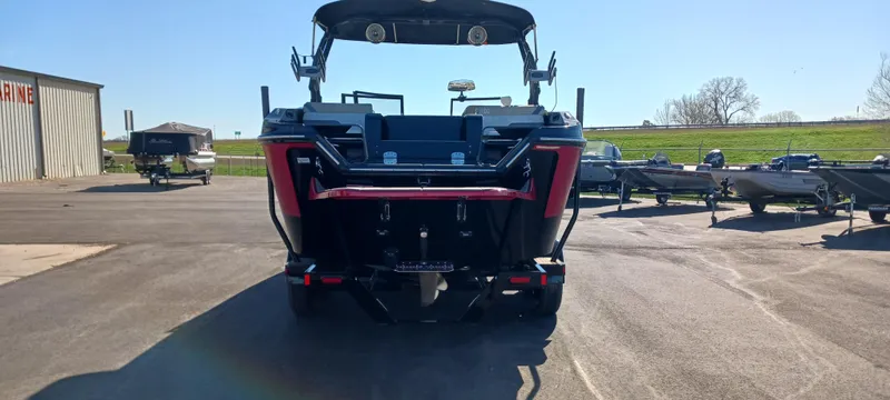 Slide: The Image of 2023 Heyday H22 boat rear view in a parking lot. - 5