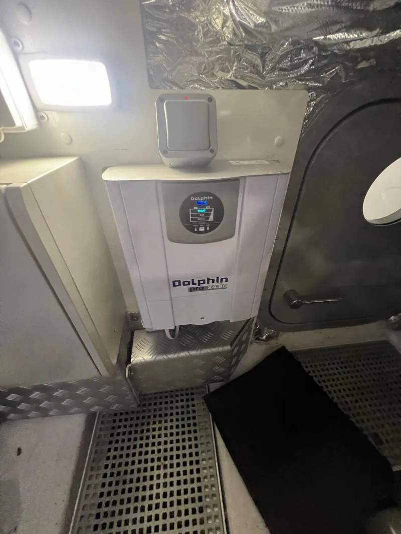 Slide: The Image of Engine room of 2018 Princess V58 yacht with Volvo Penta components and wiring. - 28