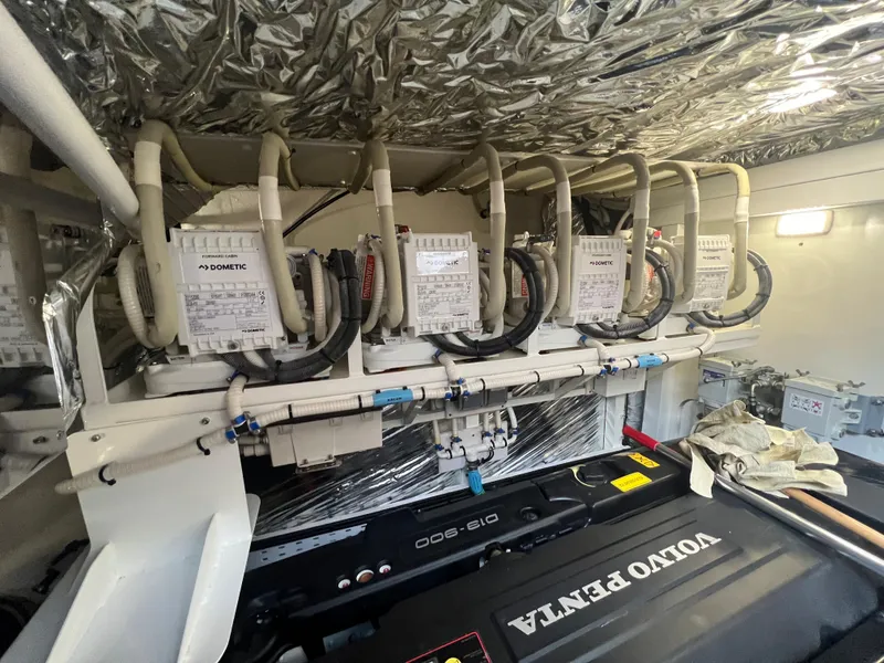 Slide: The Image of Luxurious bathroom in 2018 Princess V58 yacht with modern fixtures and elegant design. - 30