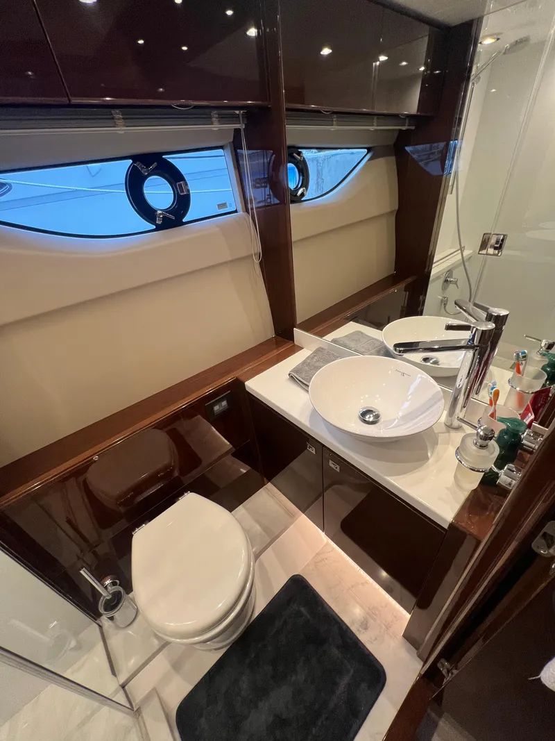 Slide: The Image of Luxurious interior of 2018 Princess V58 yacht with modern seating and decor. - 37