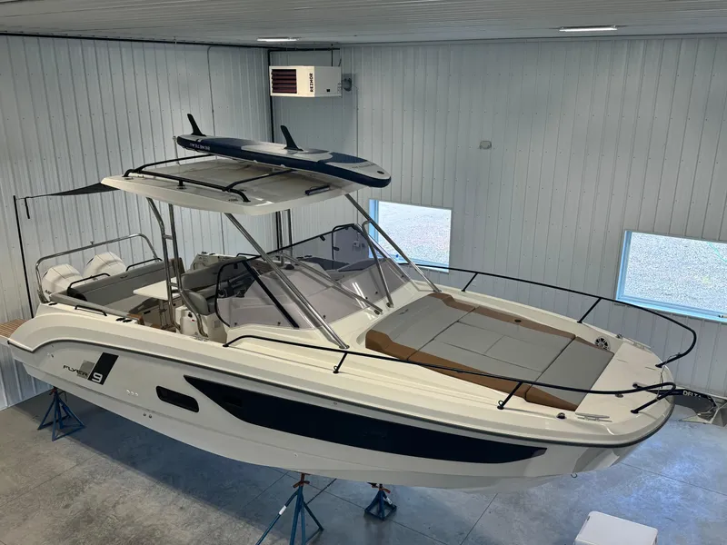 Slide: The Image of 2023 Beneteau Flyer 9 SUNdeck boat in indoor storage. - 4