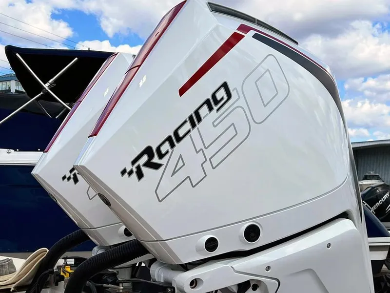 Slide: The Image of Cobalt R33 2023 model with twin Racing 450 outboard engines. - 10