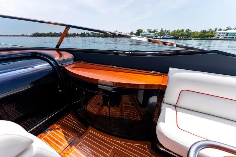 Slide: The Image of Interior of 2020 Riva Aquariva Super yacht with luxurious wood and leather finishes. - 20