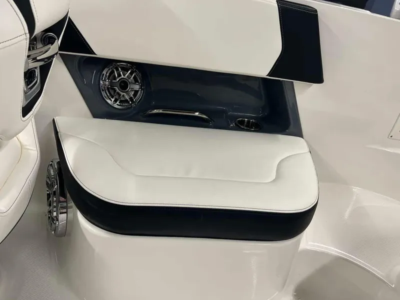 Slide: The Image of Interior seating of 2023 Chaparral 270 OSX boat with built-in speaker. - 20