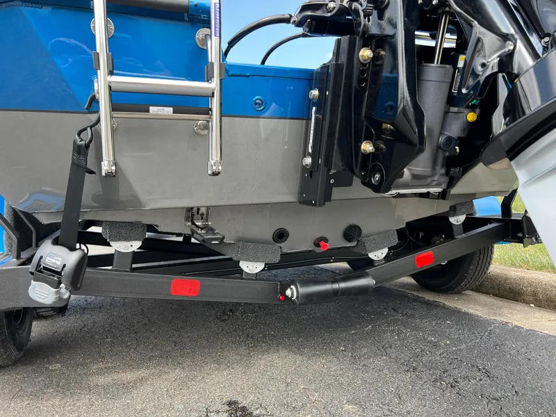 Slide: The Image of 2023 Vexus AVX1980 boat trailer with ladder and hydraulic components. - 5