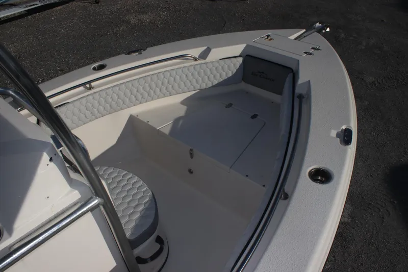 Slide: The Image of 2023 Sea Chaser 20 HFC boat interior with seating and storage compartments. - 12