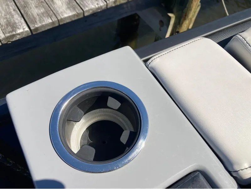 Slide: The Image of Cup holder and seating on a 2020 Godfrey San Pan 26 pontoon boat. - 9