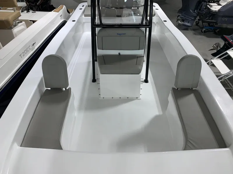 Slide: The Image of 2024 Savannah SS21 boat interior with seating and console. - 15