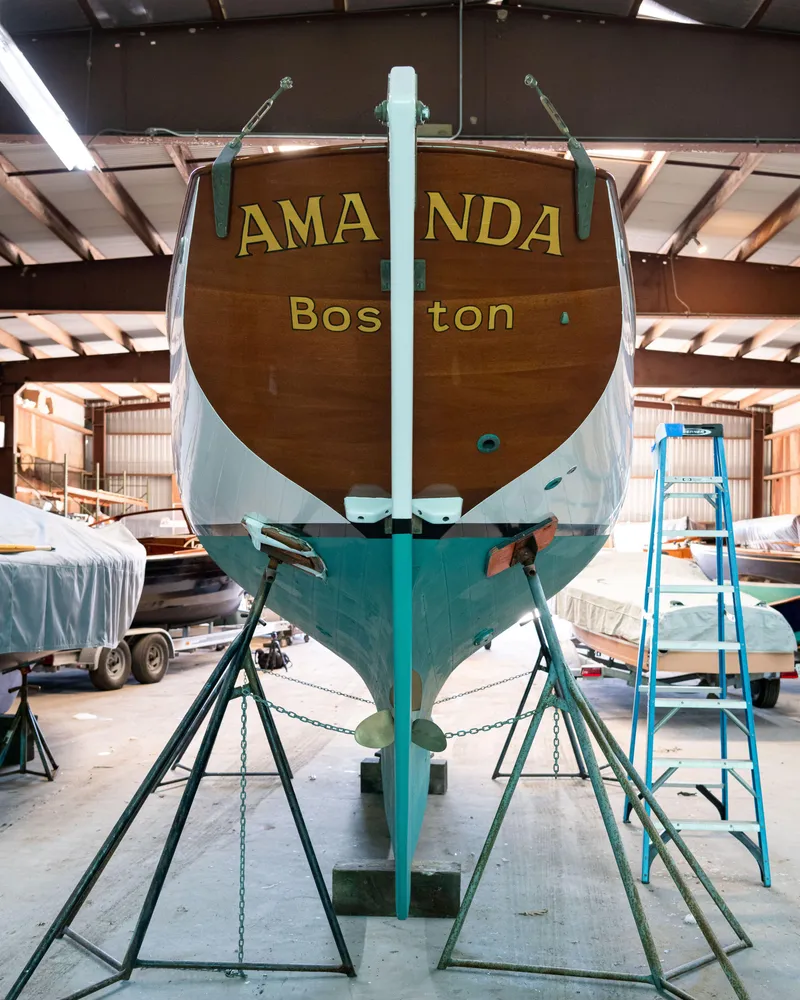 Slide: The Image of Custom 2008 Frank Paine Sloop "Amanda" from Boston in a boatyard. - 10