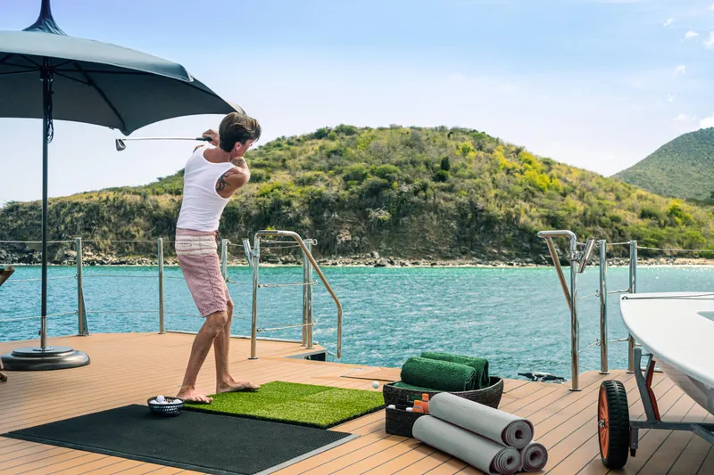 Slide: The Image of Person playing golf on a yacht, Damen YS 4508, 2019. - 14