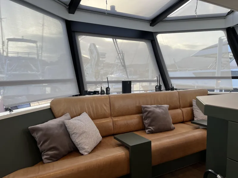 Slide: The Image of Interior of Damen YS 4508 yacht, 2019, featuring leather sofa and cushions. - 28