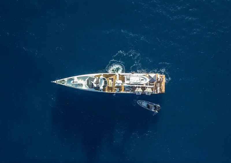 Slide: The Image of Aerial view of Damen YS 4508 yacht on blue ocean, 2019. - 6